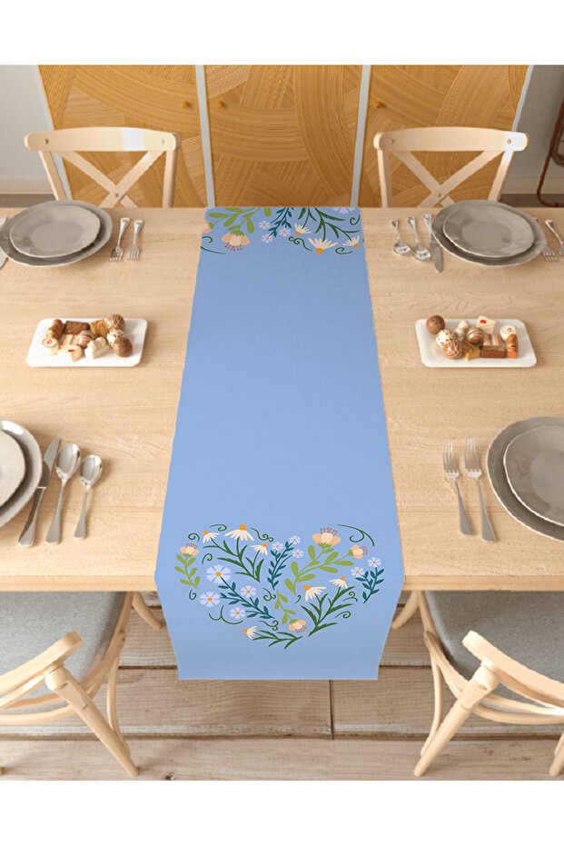 Floral Bohemian Pattern Custom Design Runner Digital Printed Decorative Tablecloth Stylish Home Decor