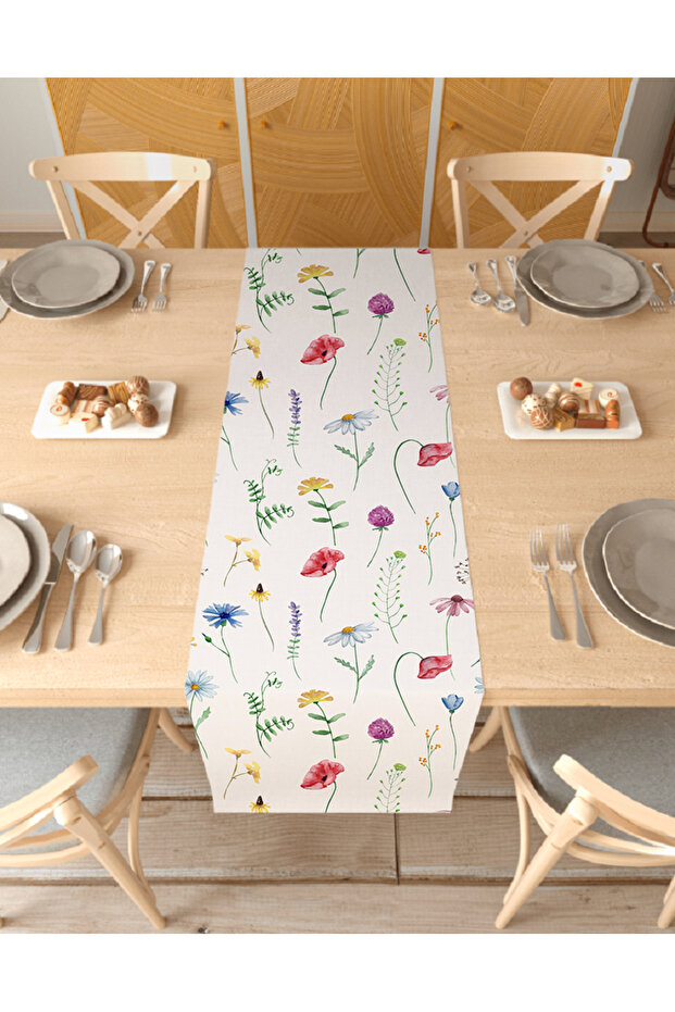 Flower Bohemian Patterned Special Design Runner Digital Printed Decorative Tablecloth Modern Home Decoration