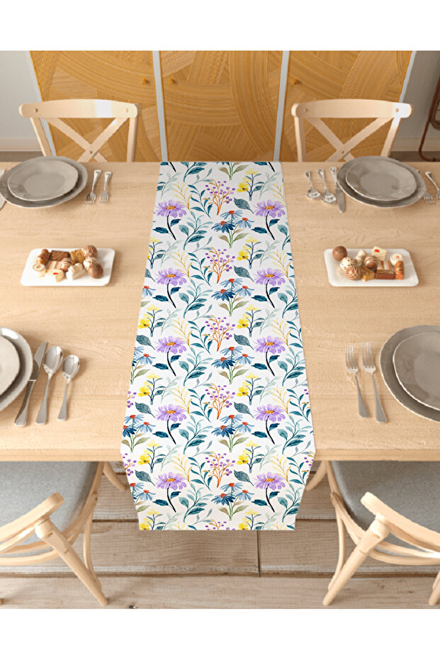 Flower Bohemian Patterned Special Design Runner Digital Printed Decorative Tablecloth Modern Home Decoration