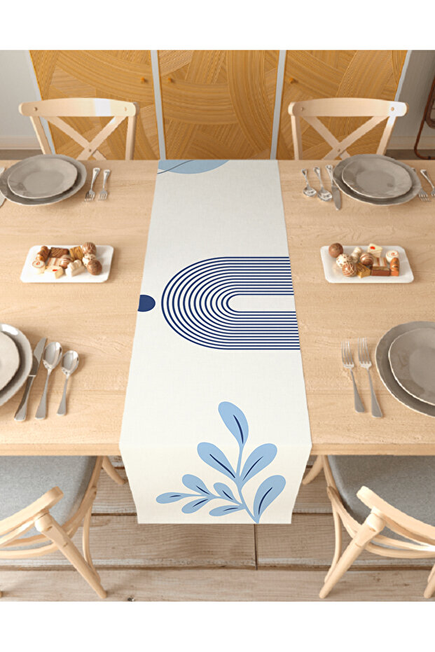 Leaf Bohemian Patterned Special Design Runner Digital Printed Decorative Tablecloth Modern Home Decoration