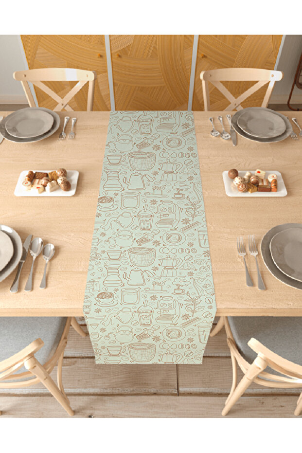 Coffee Coffee Bohemian Patterned Special Design Runner Printed Decorative Tablecloth Modern Home Decoration