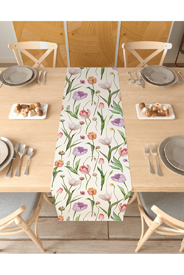 Flower Bohemian Patterned Special Design Runner Digital Printed Decorative Tablecloth Modern Home Decoration