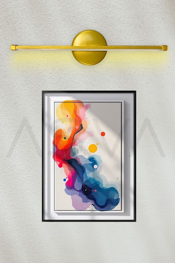 Pilli Gold Günışığı Ledli Tablo Ayna Duvar Aplik - 2