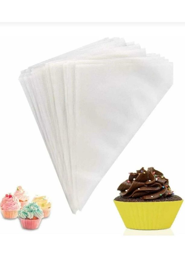 100 Adet Krema Sıkma Poşeti Kullan At Krem Şanti Sıkma Torbası Pasta Süsleme Yazı Yazma Torbası - 2