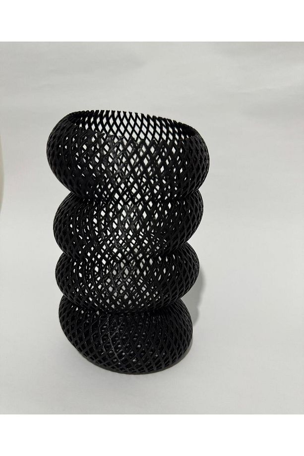 Modern Spiral Örgü Vazo ve Led Mum - 4