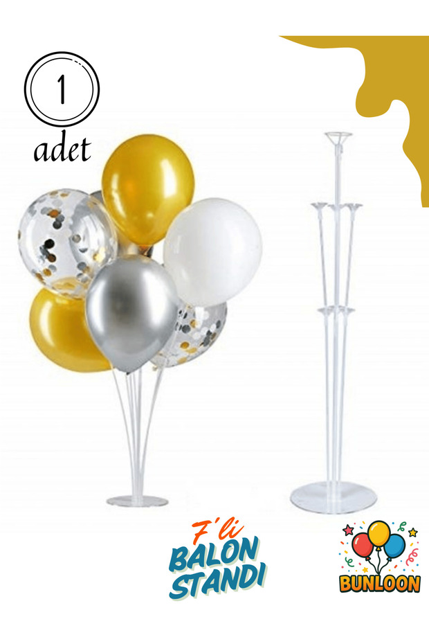 Bunloon 7’li Balon Standı | Sert Plastik, Gösterişli ve Dikey Sunum Aparatı