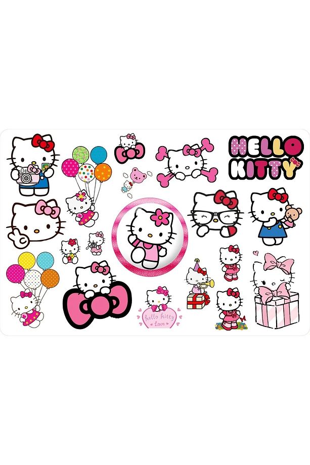 Hello Kitty Sanrio Sticker 2cm Ile 5cm Arası 1 Sayfa 19 Adet Etiket - 1