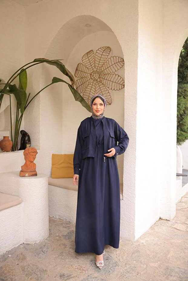 Ankanoor Linen Jacket Dress Suit Anka255091