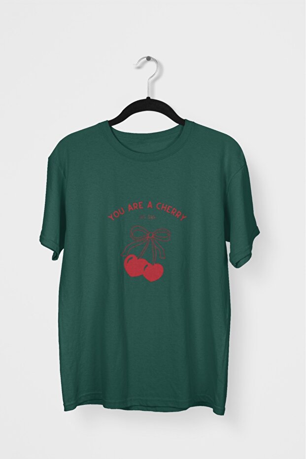 Men/Women -You Are a Cherry- Transfer Printed Round Neck Short Sleeve Tee