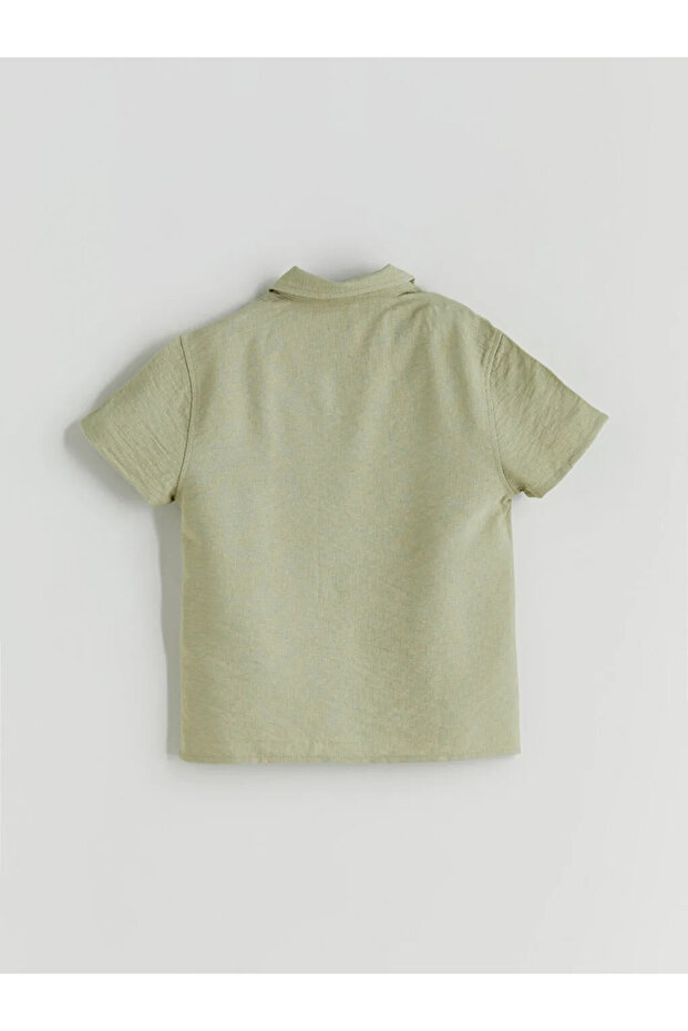 LCW baby Yeşil Basic Erkek Bebek Gömlek ve Şort 2'li - 4