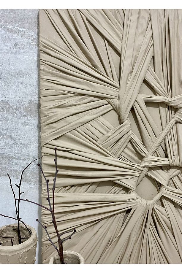 Dokulu Alçı Tablo - Bağların Ritmi | El Yapımı 3D Dekoratif Duvar Tablosu - 3