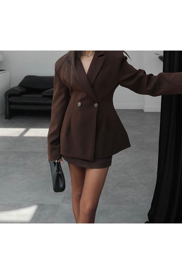 Belden oturmalı blazer ceket - 2