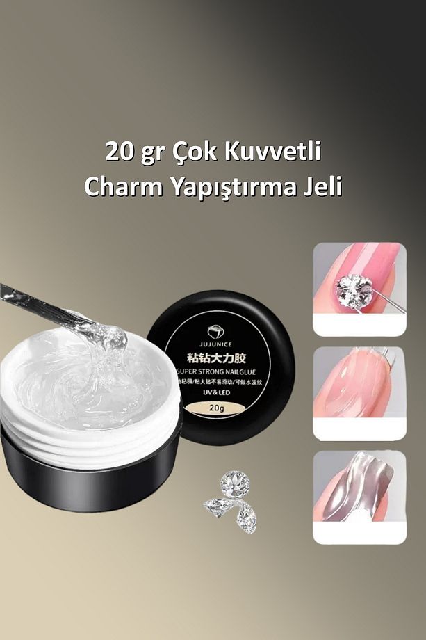 Charm Yapıştırıcısı Ve Tırnak Süsleme Jeli Charm Yapıştırma Jeli Uv Işıkla Kullanılır 20ml - 1