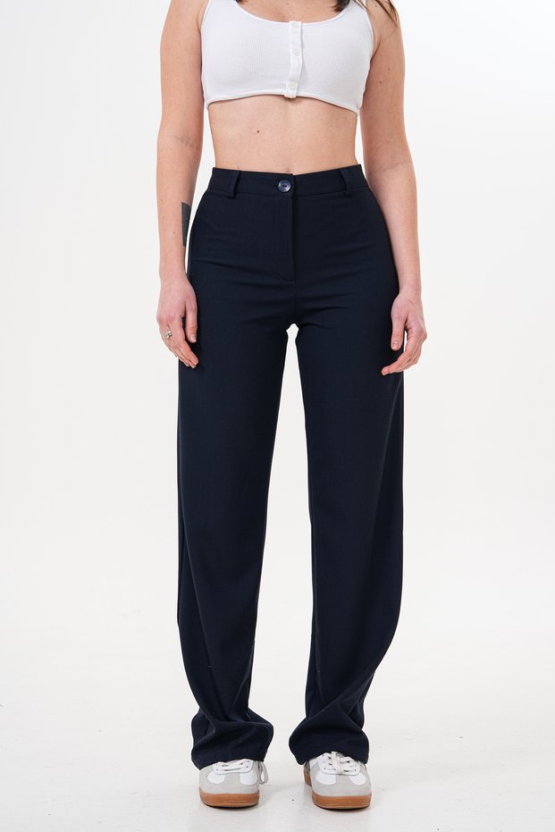 Women's High Waist Wide Leg Fabric Trousers