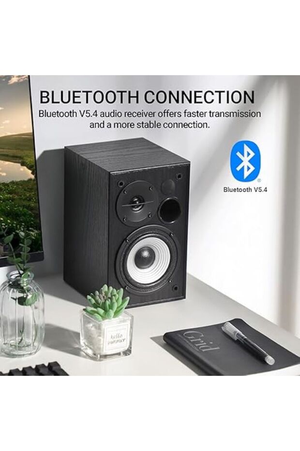 R990BT 2.0 Active Multimedia Speakers - Bluetooth Bookshelf Speakers - BLACK - 3