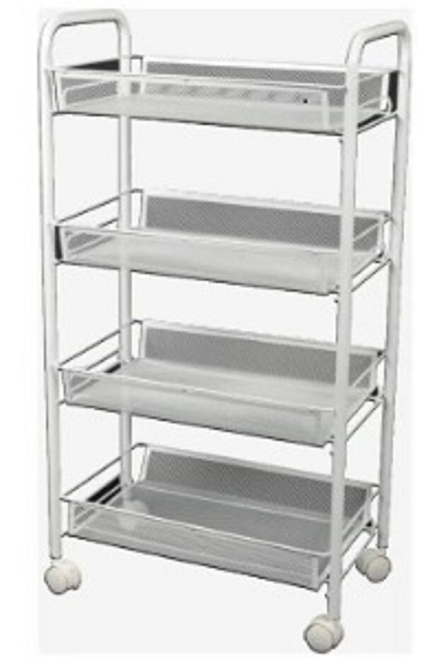 4-tier Storage Rack With Wheels Silver - 1