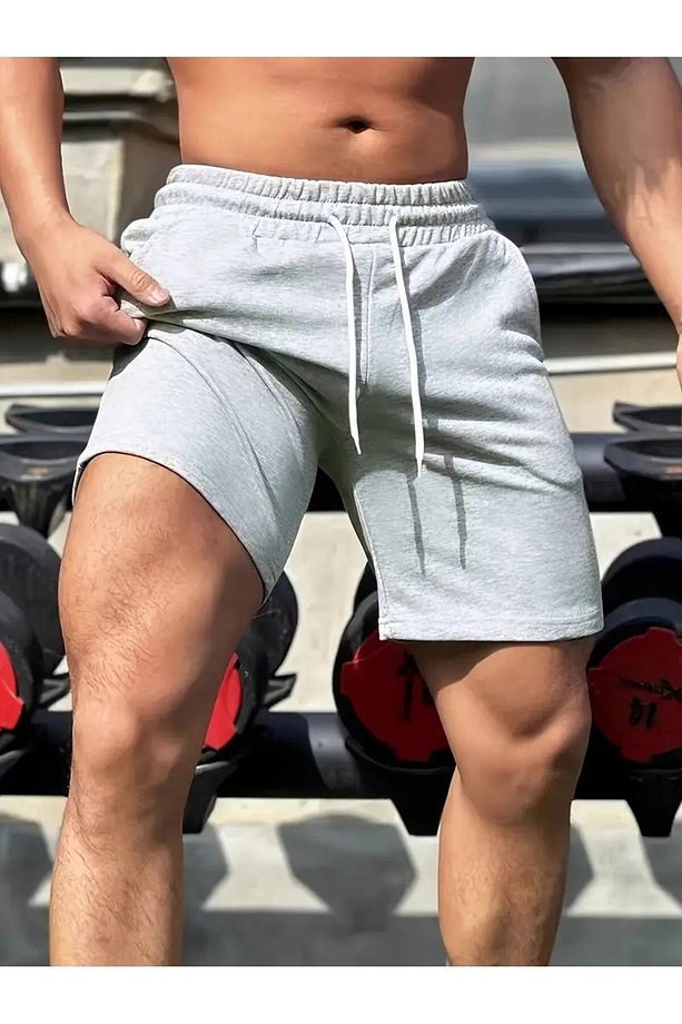 2'Li Set Rahat Kalıp Unisex Penye Spor Şort - 2