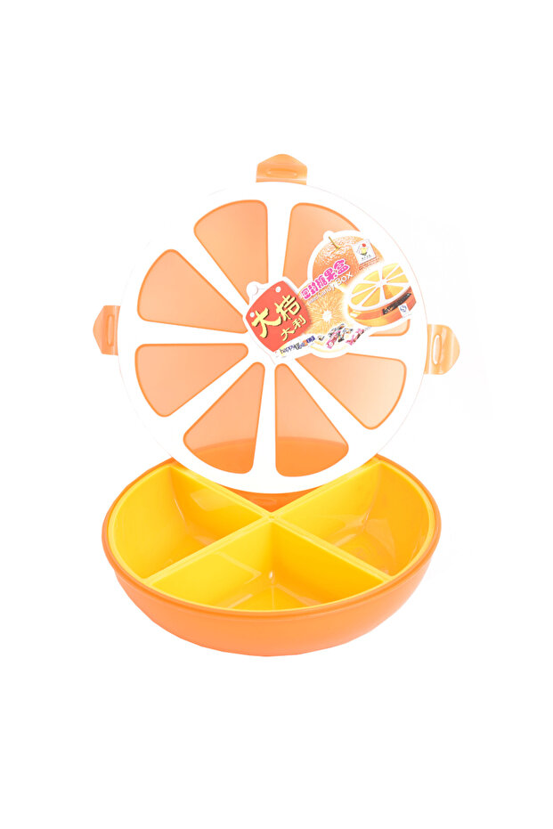 طبق تقديم المكسرات مع غطاء - 4 أقسام - 3