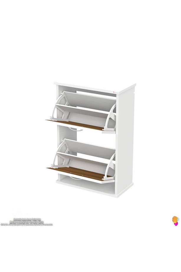 Umay Asma Kapı Önü 52 X 78 X 25,5 Cm’ Lik 2 Düşer Kapak 4 Göz Raf Bölmeli Ayakkabılık - 7