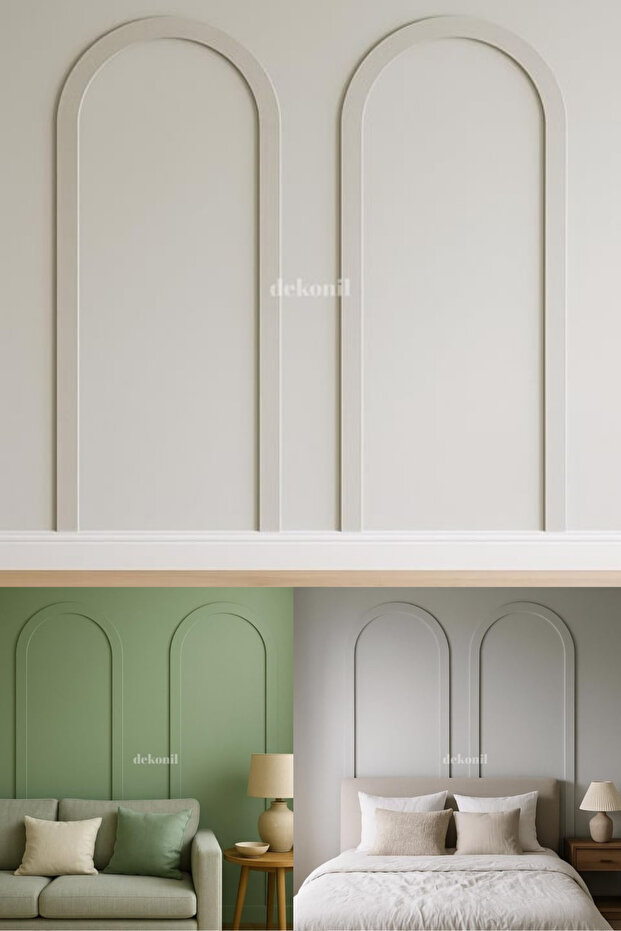 Pinterest İskandinav MDF Oval Duvar Çıtası 70*235cm (1 Adet) - 3