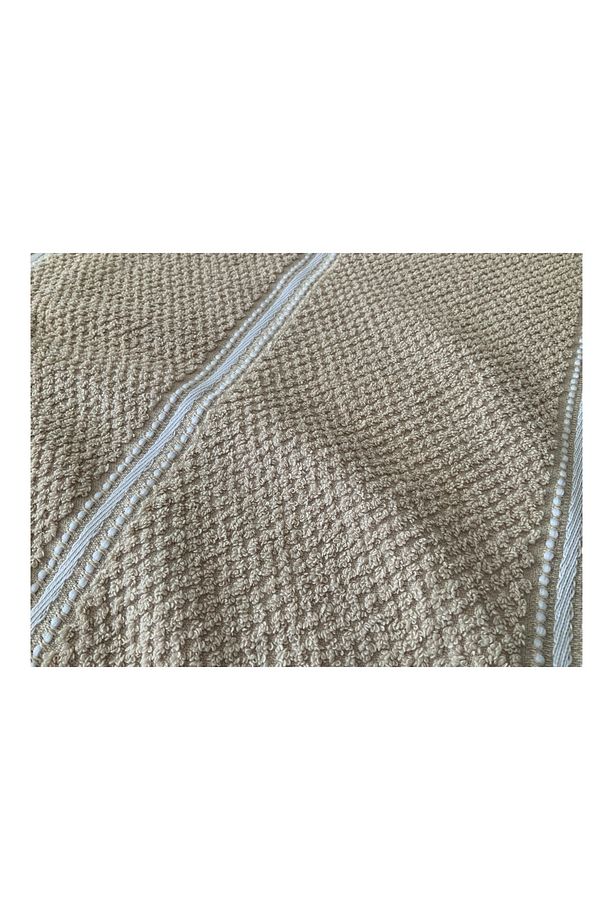 Sidonie %94 Pamuk %6 Polyester Banyo Havlusu - Bej - 70x140 cm - 430 gr/m² - 6