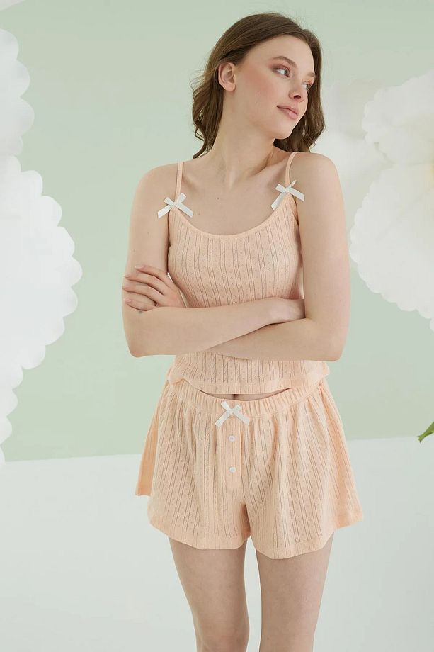 Self Patterned, Kadın Şort Takım, İp Askılı - 4