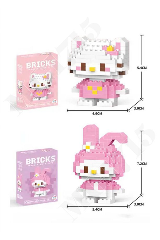 Hello kitty Ve My melody 2'li seti 3D Yapboz - 3