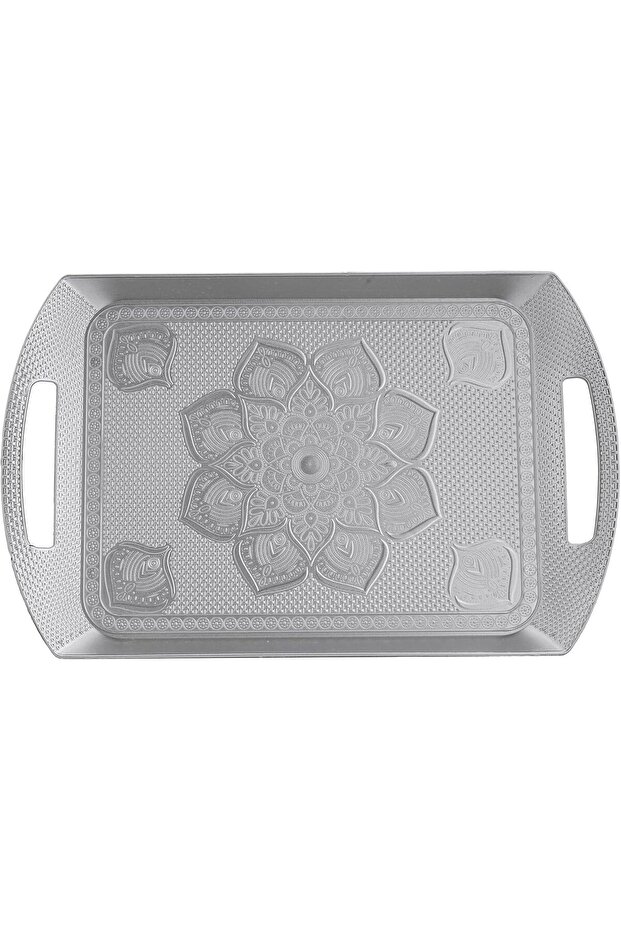 Rectangular Serving Tray, Silver - 1