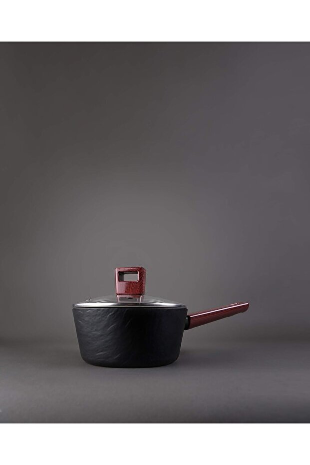 AMERCOOK ROCKSTONE مقلاة بغطاء 18 يد أحمر - 3