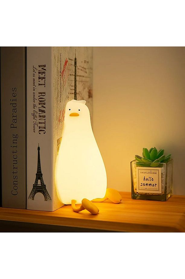 Ördek Tasarımlı Dokunmatik LED Gece Lambası – Şarjlı ve Yumuşak Işıklı - 4