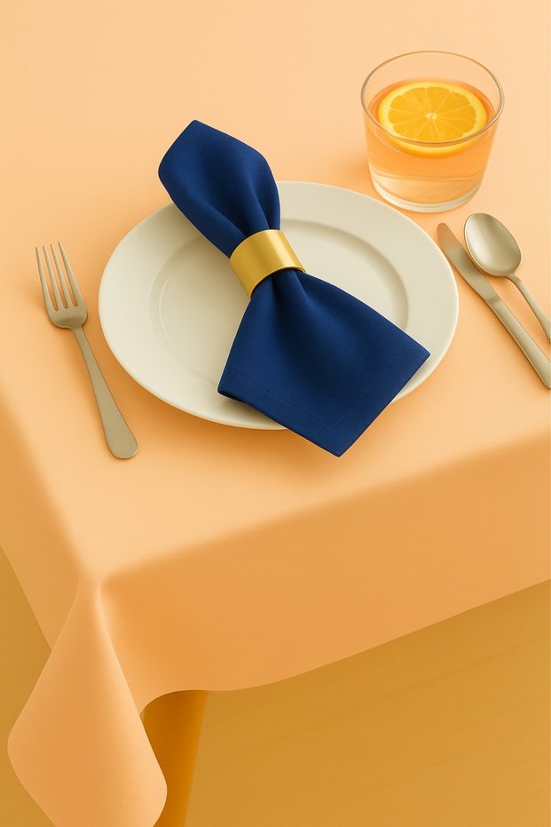 Luna Series Velvet Textured 2-Piece Guest Napkin - Navy Blue