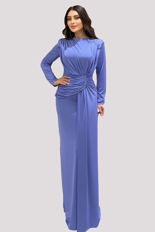 Drapeli uzun örme elbise - 3