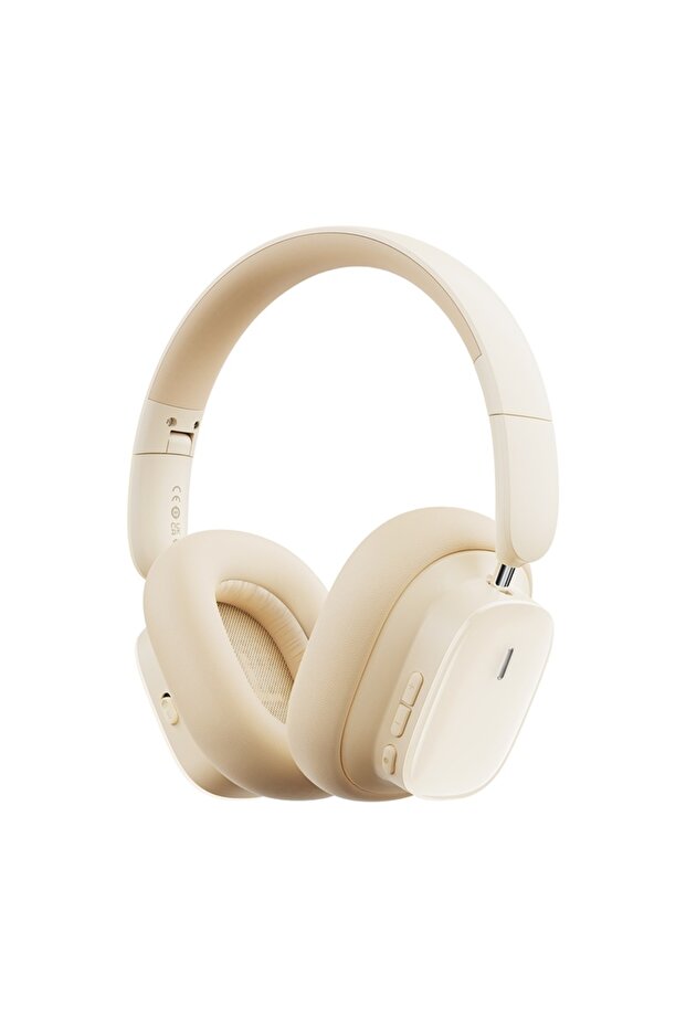 Baseus Bowie H1i Noise-Cancellation Wireless Headphones - 100H Playtime ANC Headset - White - 1
