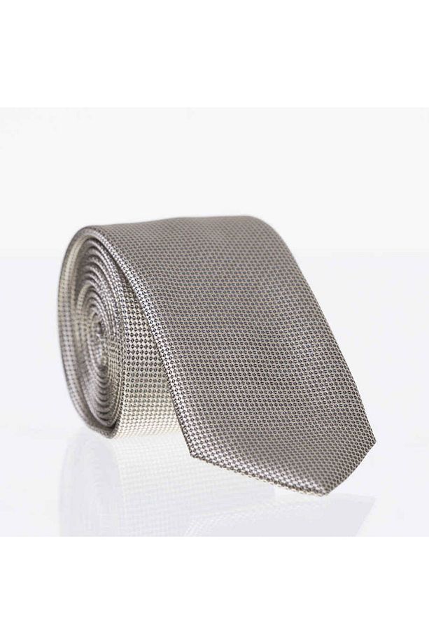 Açık Gold Slim Fit Düz Renk Dokuma Kravat / DDK-15 - 1