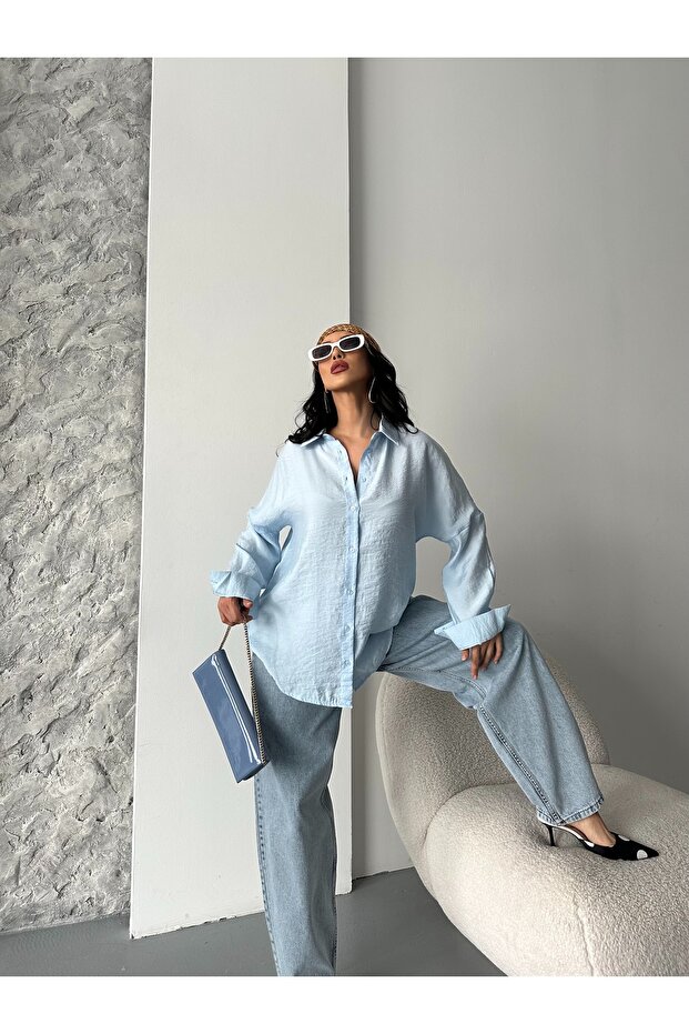 çizgili poplin gömlek - 4