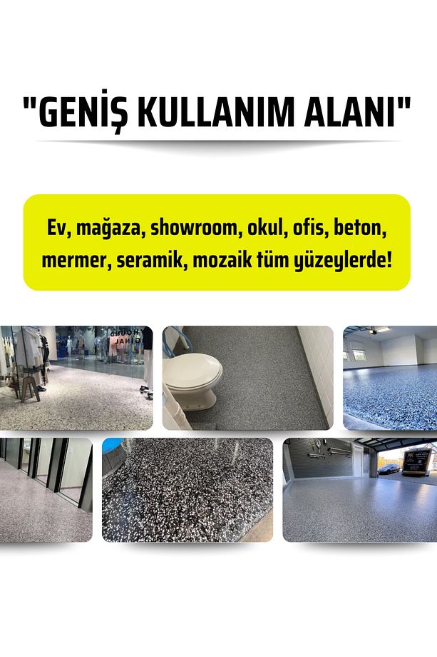 Kaydırmaz Pullu Zemin Kaplama, Antibakteriyel, Su Geçirmez, Estetik Flake Sistem İç ve Dış Cephe - 2
