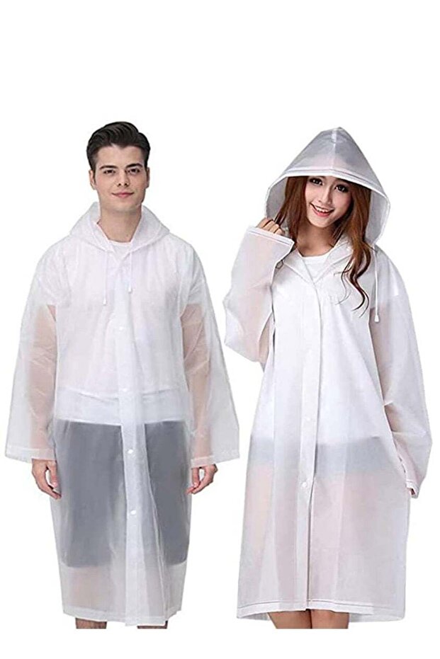 Vitacelli Reusable Adults Raincoats, Rain Ponchos with Hood Drawstring, Lightweight Rain Coat Waterp