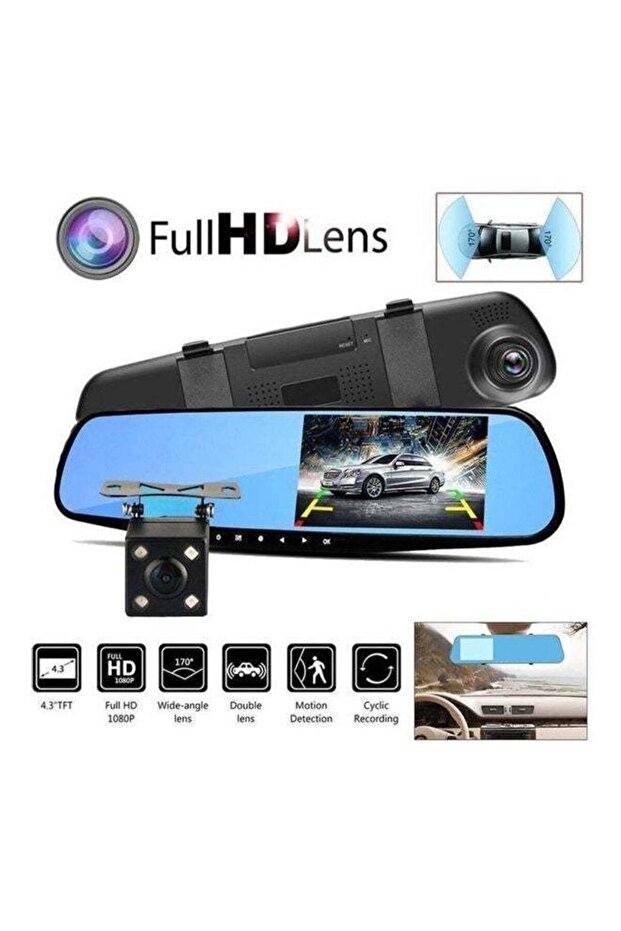 Generic DVR Mirror Monitor With Reversing Camera Set