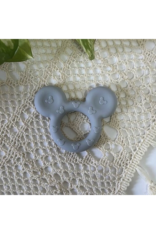 عضاضة سيليكون امنه (ميكي) باللون الفضي - 2