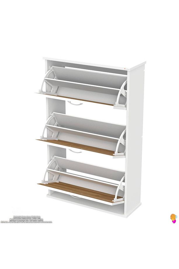 Varbi Asma Kapı Önü 72x115x25,5 Cm’ Lik 3 Düşer Kapak 6 Göz Bölmeli Ayakkabılık - 7