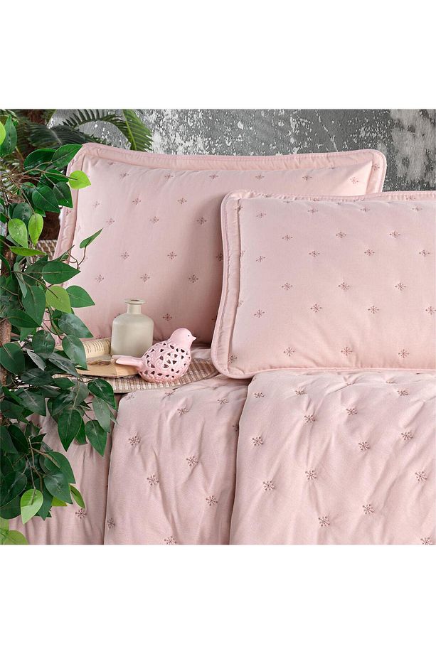 Clasy Microfiber Nakışlı Çift Kişilik Yatak Örtüsü Seti Aspendos - 2