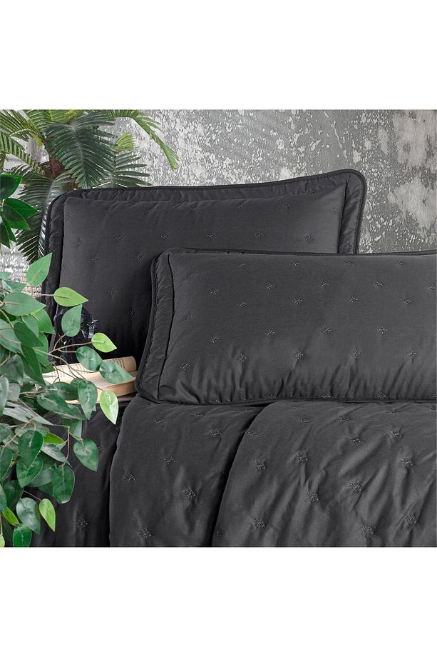 Clasy Microfiber Nakışlı Çift Kişilik Yatak Örtüsü Seti Aspendos - 2
