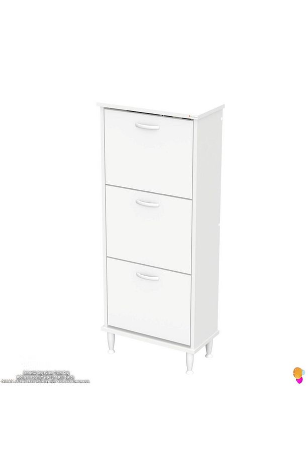 Varbi Kapı Önü 52 X 127 X 25,5 Cm’ Lik 3 Düşer Kapak 6 Göz Raf Bölmeli Ayakkabılık - 6