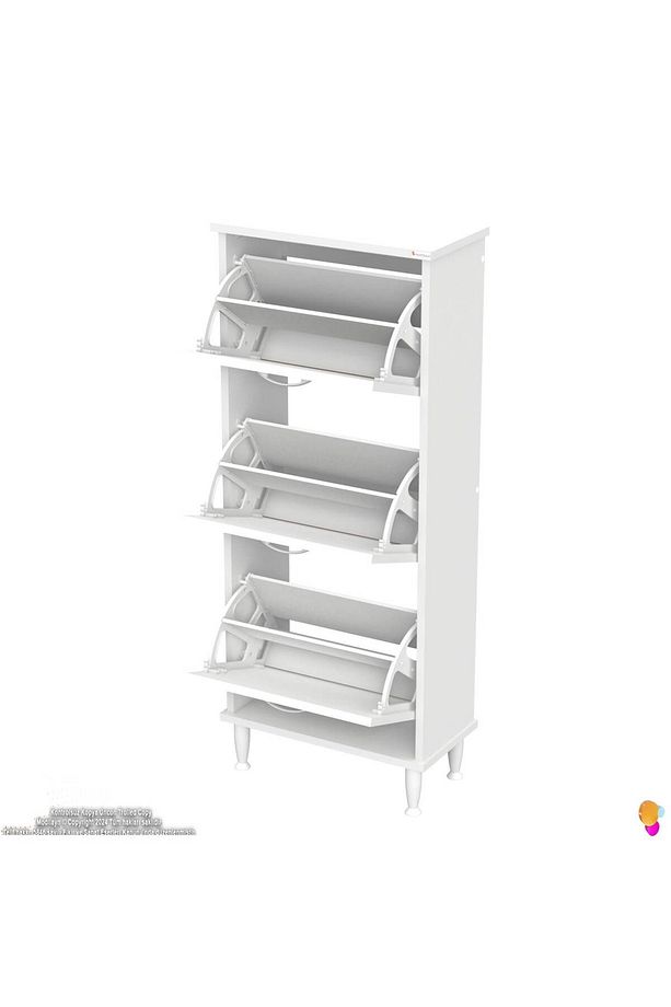 Varbi Kapı Önü 52 X 127 X 25,5 Cm’ Lik 3 Düşer Kapak 6 Göz Raf Bölmeli Ayakkabılık - 7
