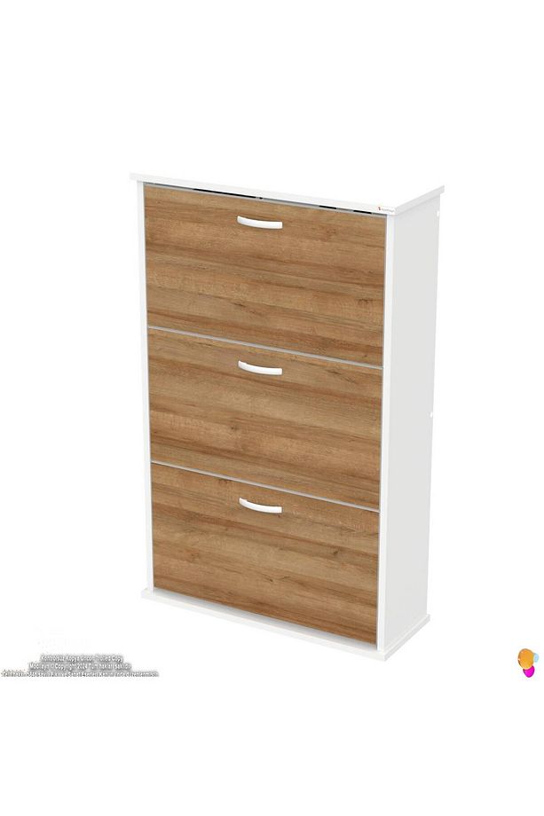 Varbi Asma Kapı Önü 72x115x25,5 Cm’ Lik 3 Düşer Kapak 6 Göz Bölmeli Ayakkabılık - 6