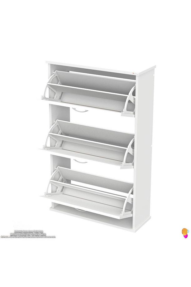 Varbi Asma Kapı Önü 72 X 115 X 25,5 Cm’ Lik 3 Düşer Kapak 6 Göz Bölmeli Ayakkabılık - 7