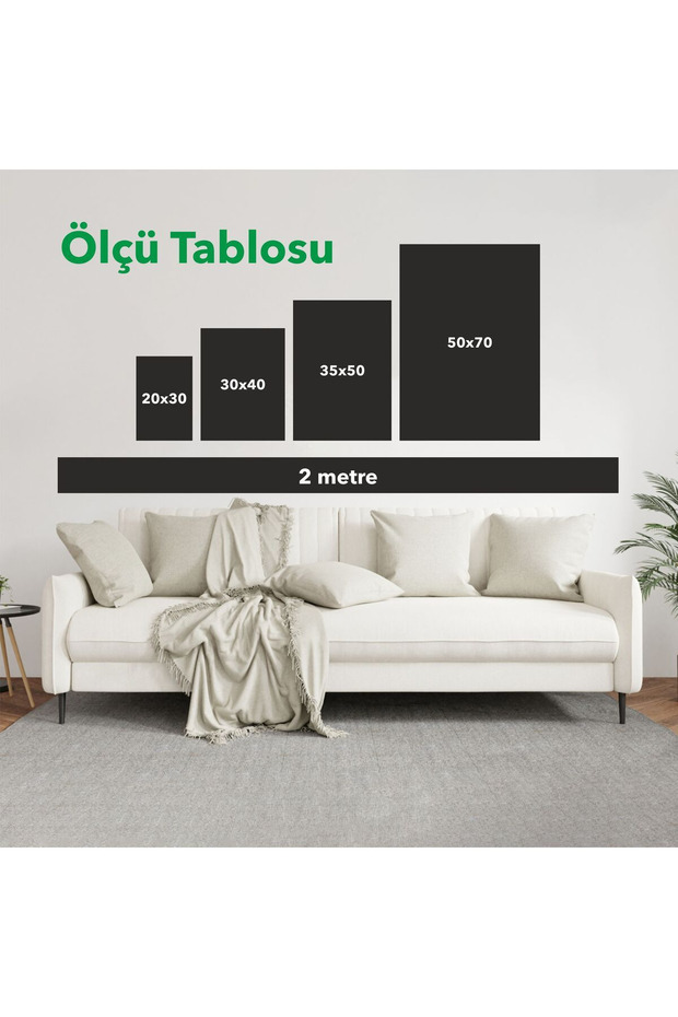Ahşap Çerçeveli 3lü Soyut Tablo Qmrc45 - 2