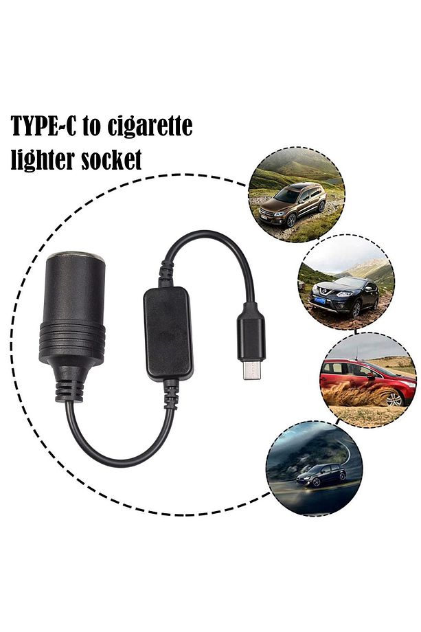 5V USB 12V 30 cm Çakmak Soketi Çakmak Adaptörü Dönüştürücü Tip C Erkek Kadın Araç Elektroniği - 5