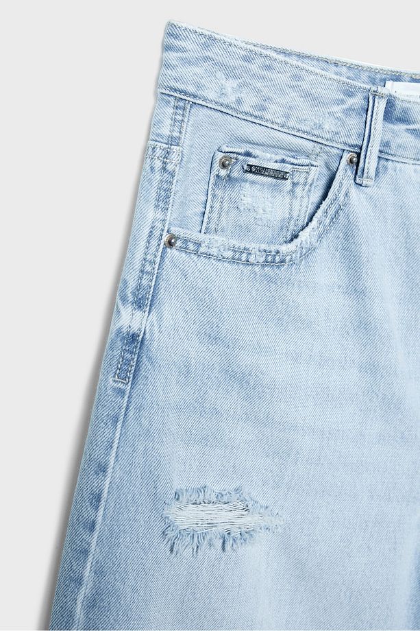 Uzun Denim Şort - 8