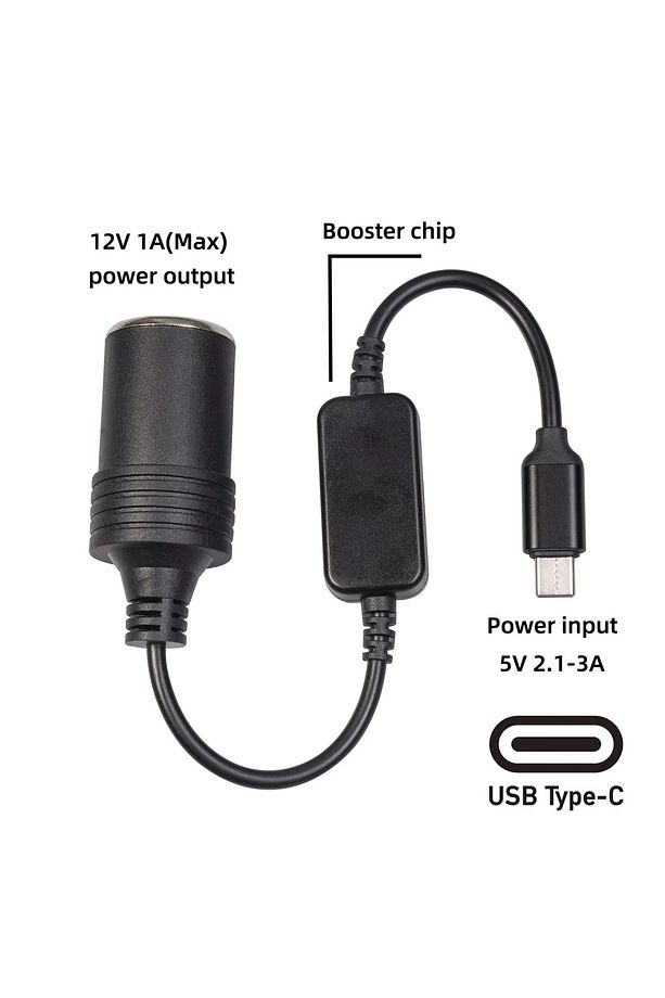 5V USB 12V 30 cm Çakmak Soketi Çakmak Adaptörü Dönüştürücü Tip C Erkek Kadın Araç Elektroniği - 8